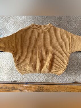 Mama boutique soft Knit Sweater in Mustard Yellow NWT, 12-18 mos